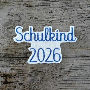 Schrift Nr. 33, Schulkind 2026, Aufnäher, Patch, Bügelbild, gestickt, iron-on, embroidery