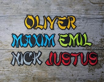 Font No. 28 name embroidery, patch, name, patch, iron-on, embroidered