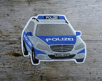 patrol car police, embroidery, patch