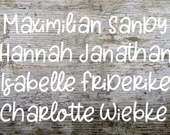 Font No. 10 iron-on image, name plotted, iron-on, custom text, flex foil, lettering, textile