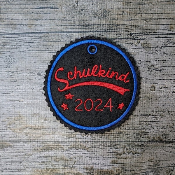 Individual pendant, school child 2024 embroidered, school enrollment