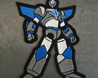 Blue Robot, Patch, Embroidery