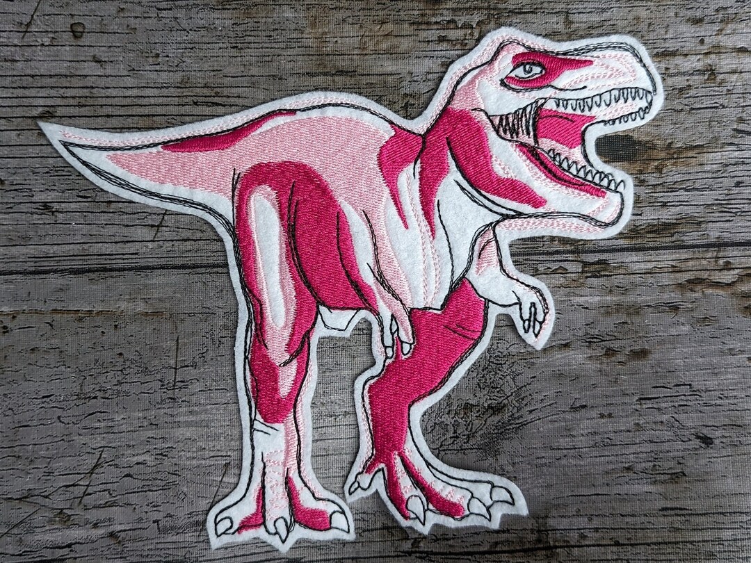 T-rex Pink-pink, Dinosaur, Patch, Application - Etsy