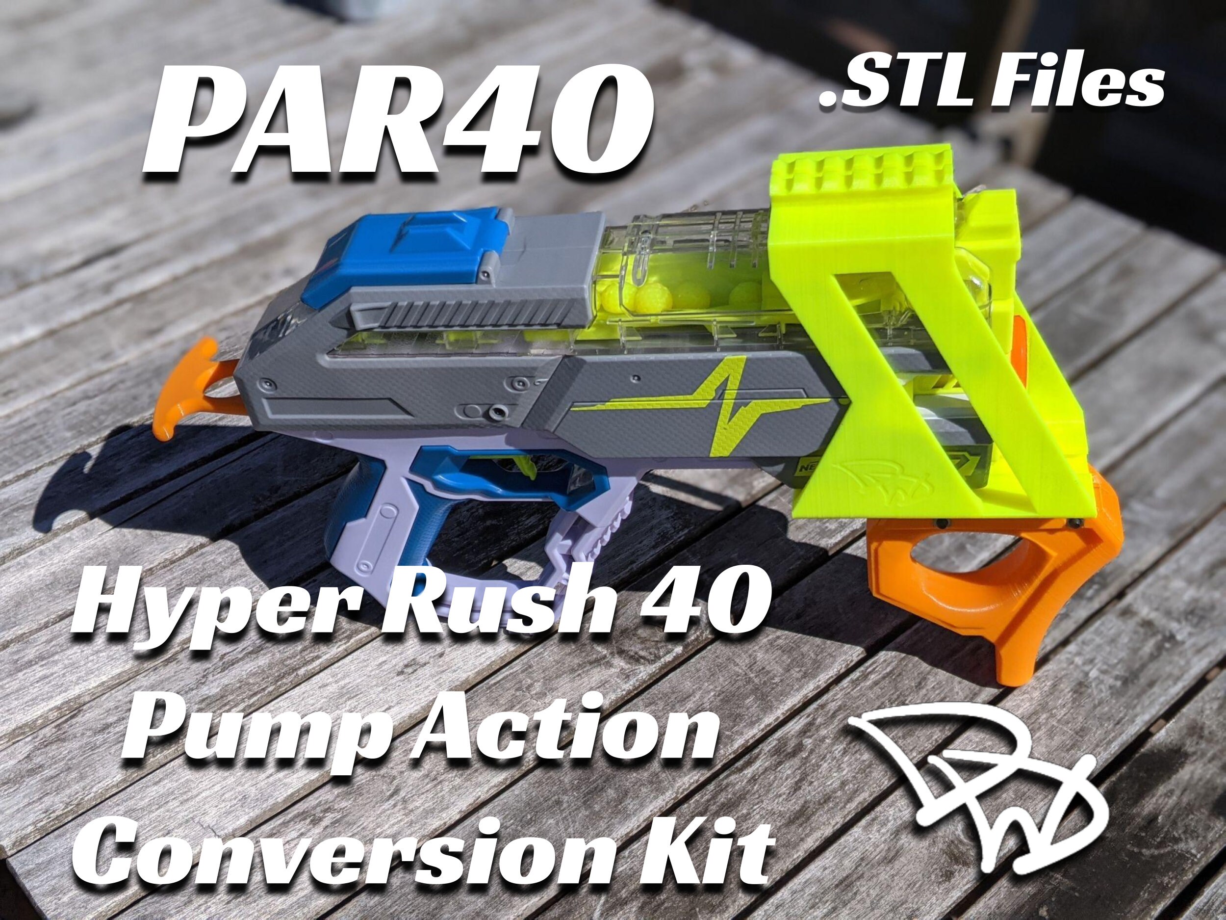 Blasters3d R40 Priming Handle PT for Nerf Hyper Rush-40 