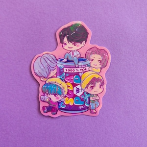 Soda Pop - Saja Boys - Small & Large- Vinyl Hologram Stickers