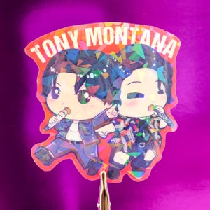 DDay Final Tony Montana Jimin & Suga Duet | Vinyl Hologram Sticker