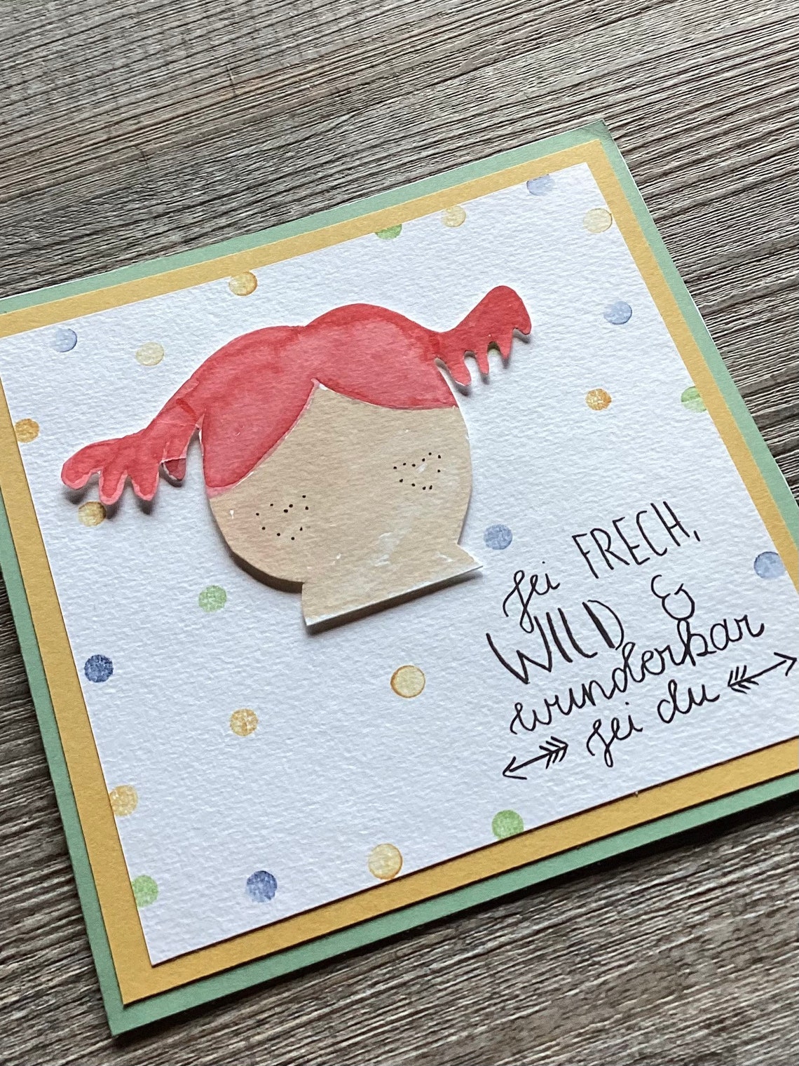 Pippi Langstrumpf Karte. Zur Geburt oder Taufe eine Etsy.de