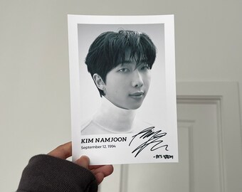 BTS RM art print with his signature for decorating room wall || aesthetic and minimalist (version 2)