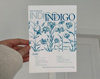 RM INDIGO song list art print || 5 x 7" on canvas paper