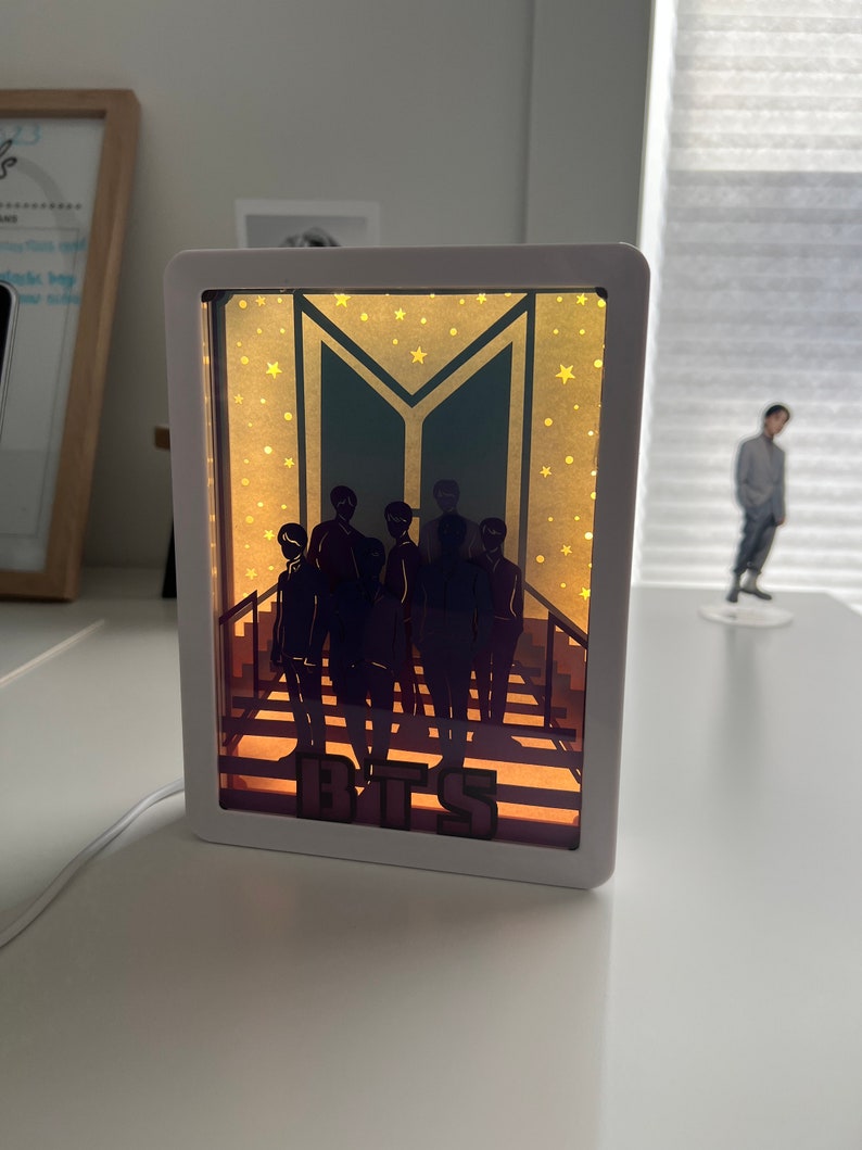 BTS Logo Lightbox: 3D Papercut Shadow Box Night Light - Etsy