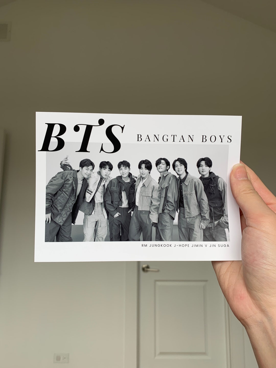 BTS Group Black and White Art Print for Decorating Room Wall (satin ...