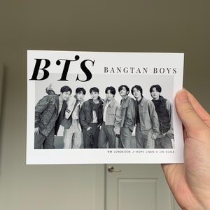 BTS group black and white art print for decorating room wall (satin) || aesthetic and minimalist