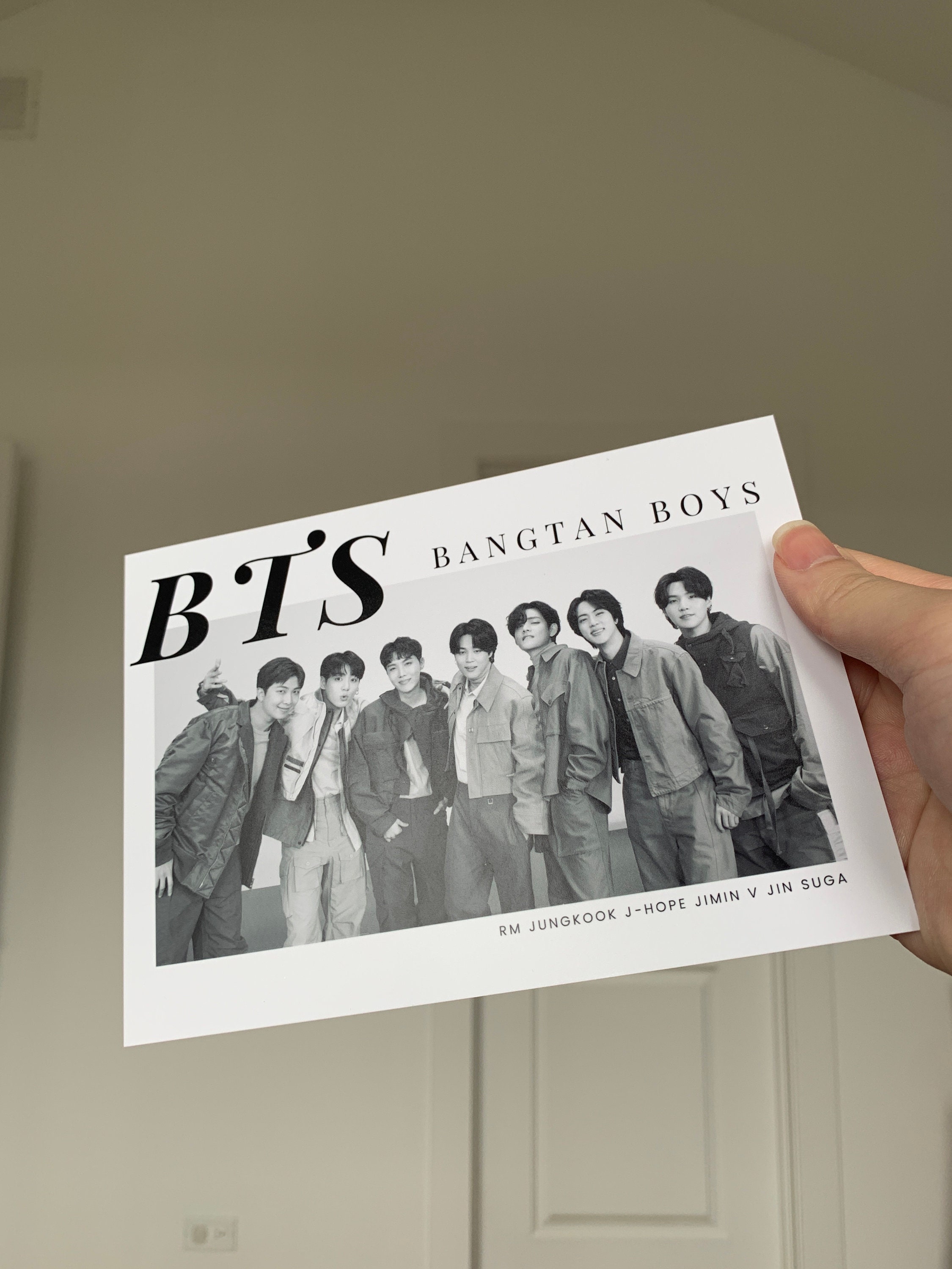 BTS Group Black and White Art Print for Decorating Room Wall - Etsy