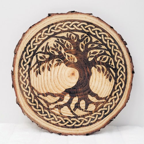 Wood Carved Tree of Life Wall Art Celtic Tree of Life Wall Etsy