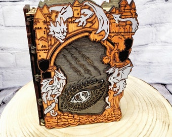 Dragon Castle Eye Faux Book Deck Box