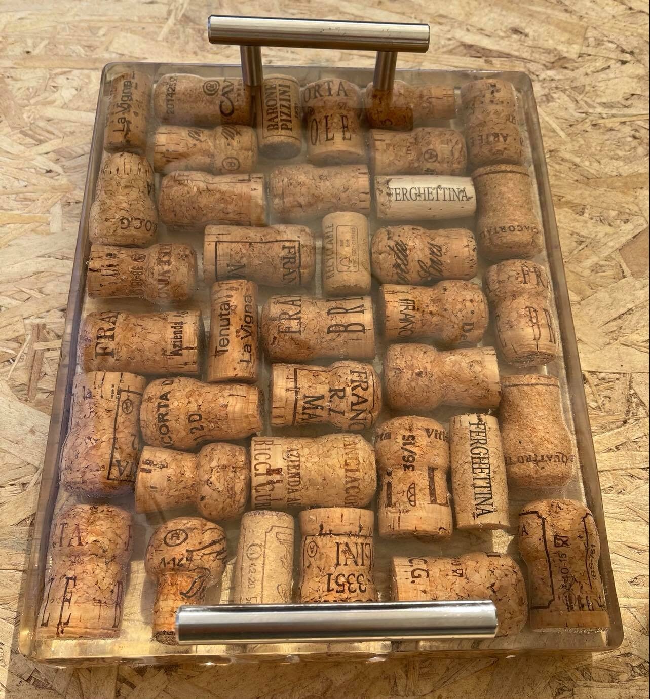 Cutting board in Wine Corks Etsy