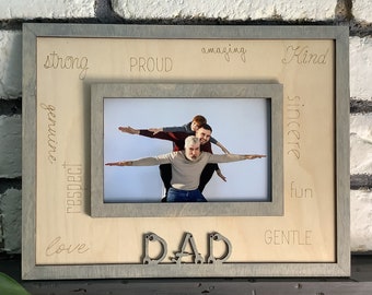 Dad Photo Frame, Fathers Day ,Digital File Only, Birthday Gifts, Laser Cut. Available in 3 Formats SVG, AI, PDF