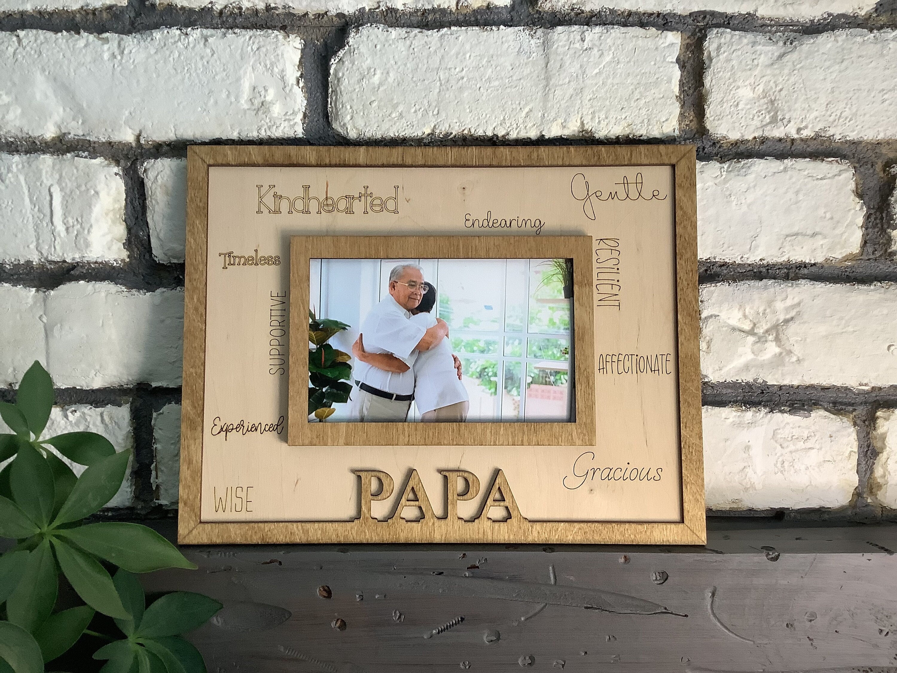 Papa Photo Frame, Father's Day Gift, Digital, Laser Cut , SVG, AI, PDF, Word Art describing Papa, cherish, Gift