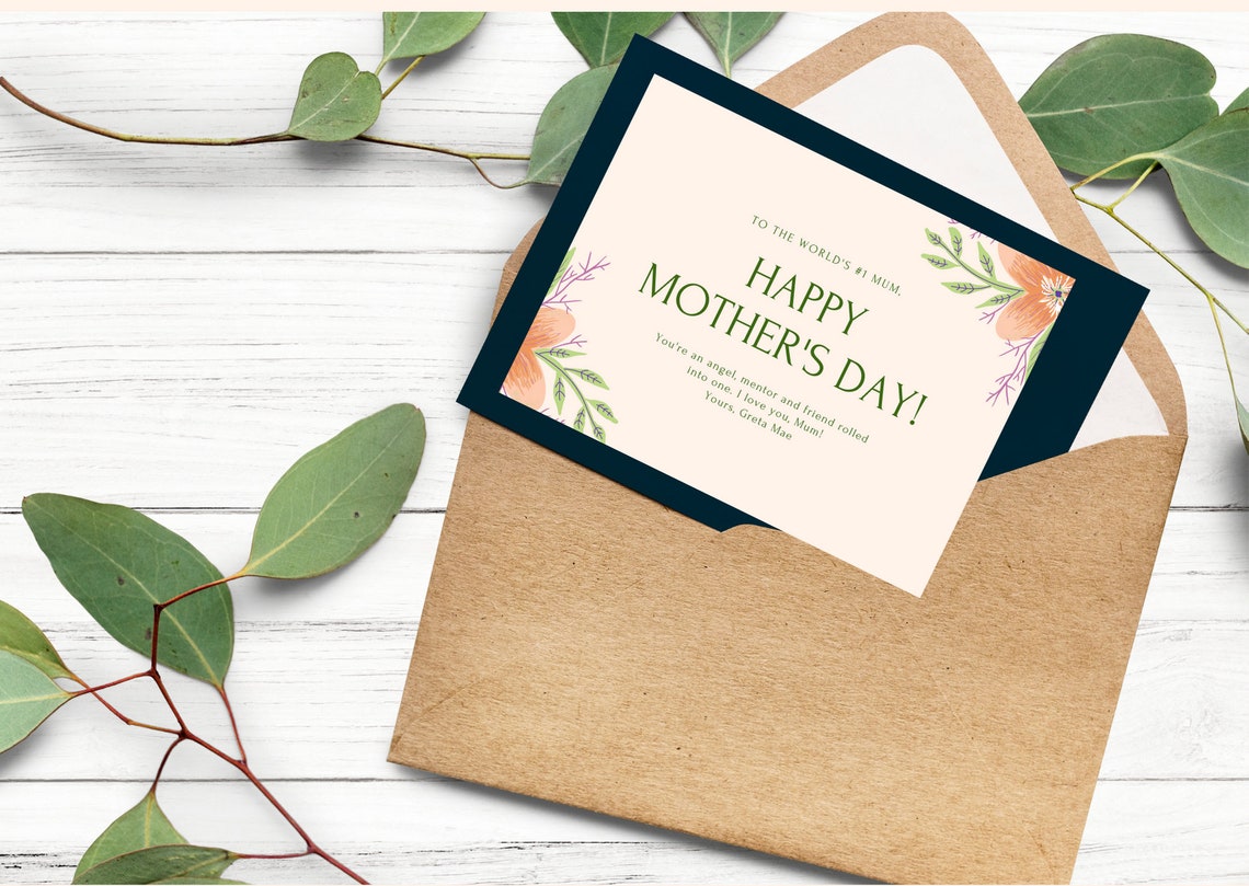Printable Mothers day note card template Blank Mom | Etsy