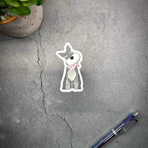 Heart Bandana Gray Schnauzer Sticker