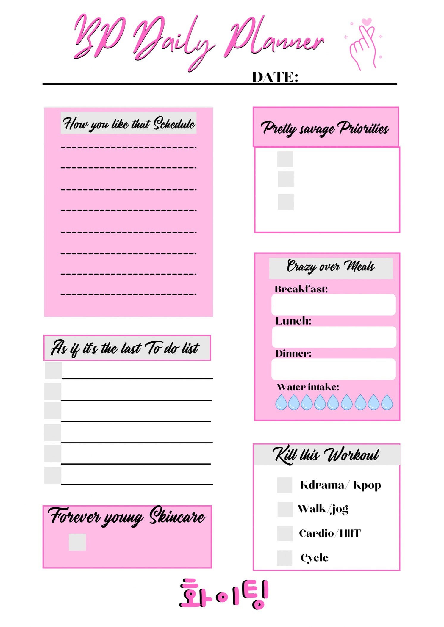 Blackpink Fillable Daily Digital Planner Kpop Planner Kpop Etsy Espa a