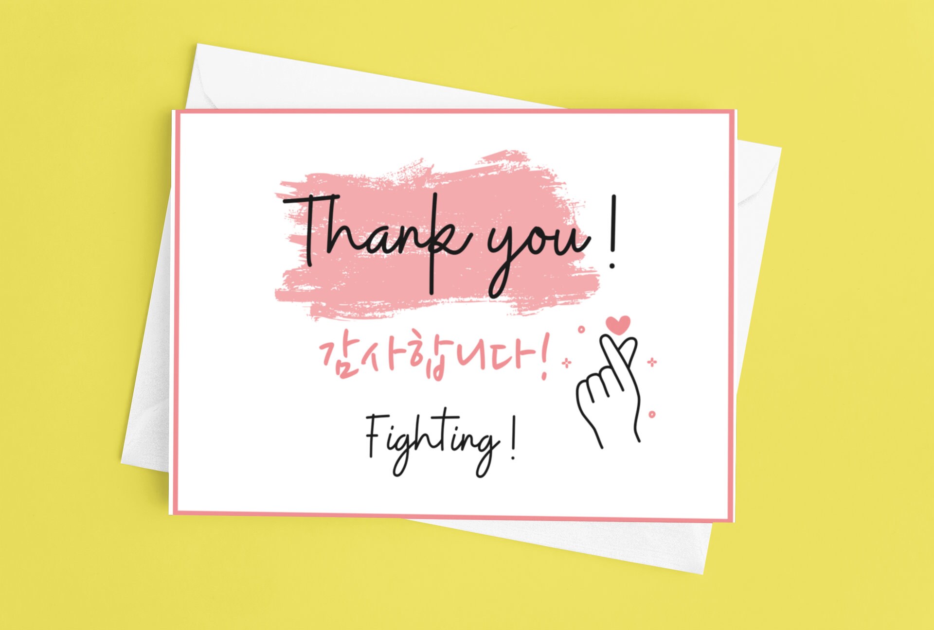2 Korean Thank You Cards Kpop Thank You Card Kdrama Thank Etsy