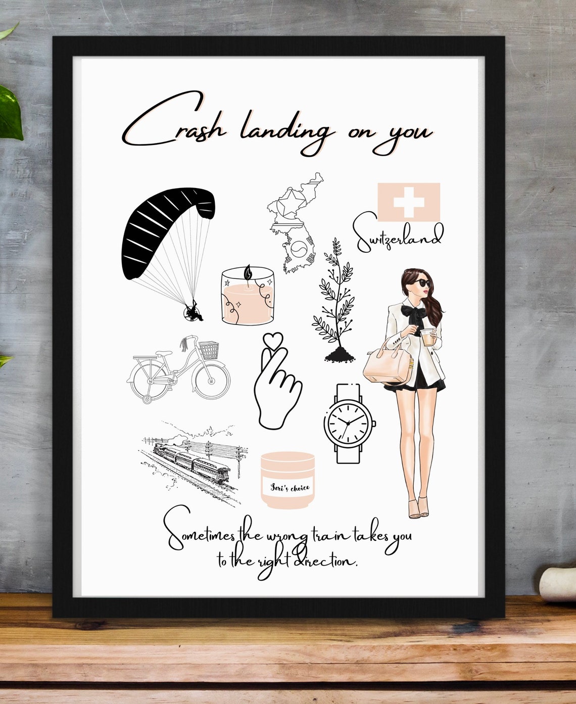 Crash Landing on You Poster Crash Landing on You Wall Art Etsy