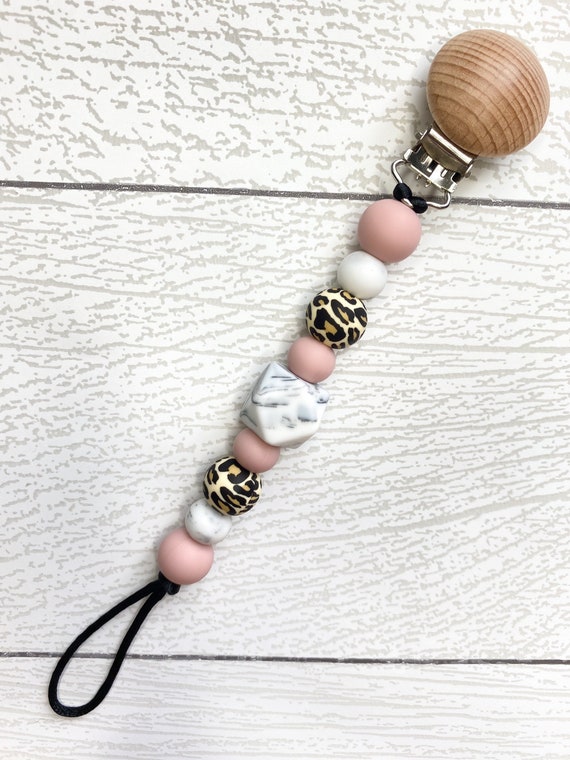 Pacifier Clip / Silicone Bead Pacifier Clip / Paci Clip / - Etsy