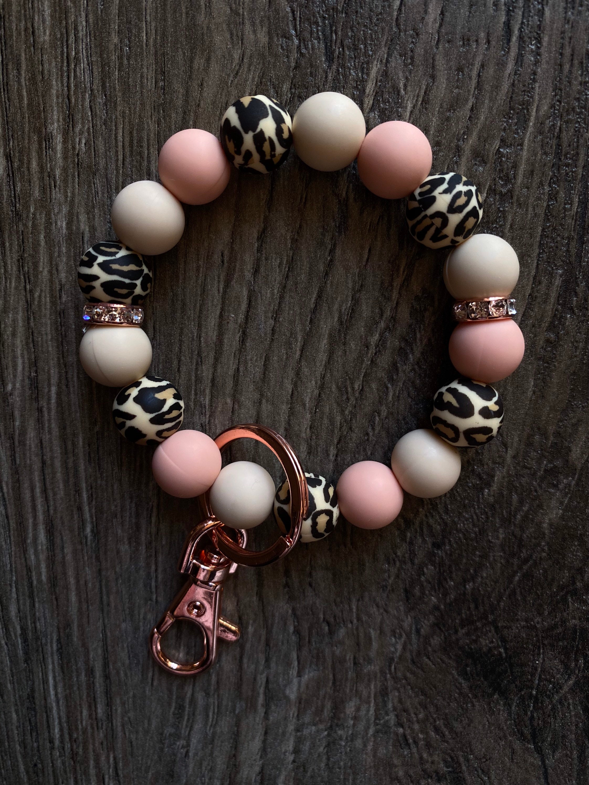 Silicone bead wristlet /key ring / wristlet keychain / Etsy