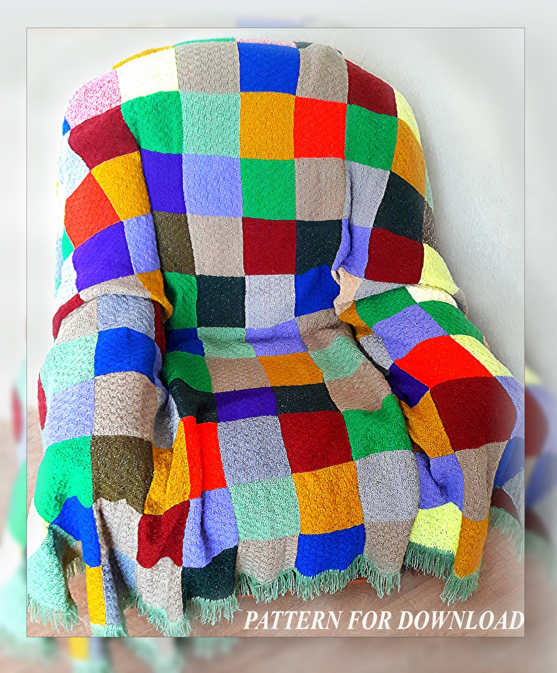 Patchwork knitting pattern Knit Blanket Pattern Easy knit Etsy