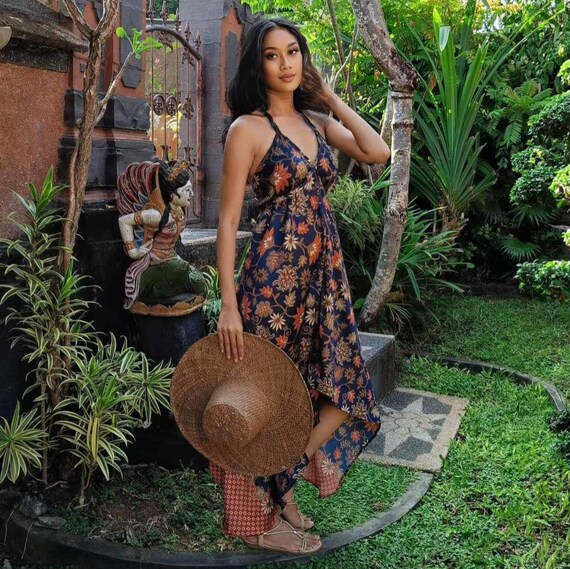 so sew easy fit and flare dress African Smocked Maxi Tiered Dress – Long Sleeve, V Neckline, Headwrap &  Pockets main image 0