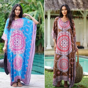 Vestido caftán, vestido de verano, vestido maxi caftán, de gran tamaño, cubierta de natación, vestido batik, OSFA, S M L XL 1X 2X 3X 4X, C194