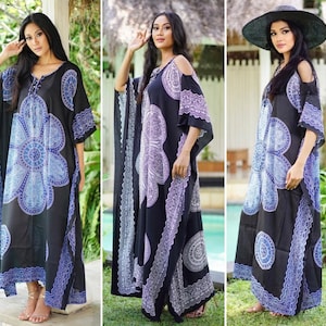 Kaftan Dress, Oversized, Caftan Maxi Dress, Boho Batik Dress, Beach Dress, Cover up, Resort wear, One size fits All, B968