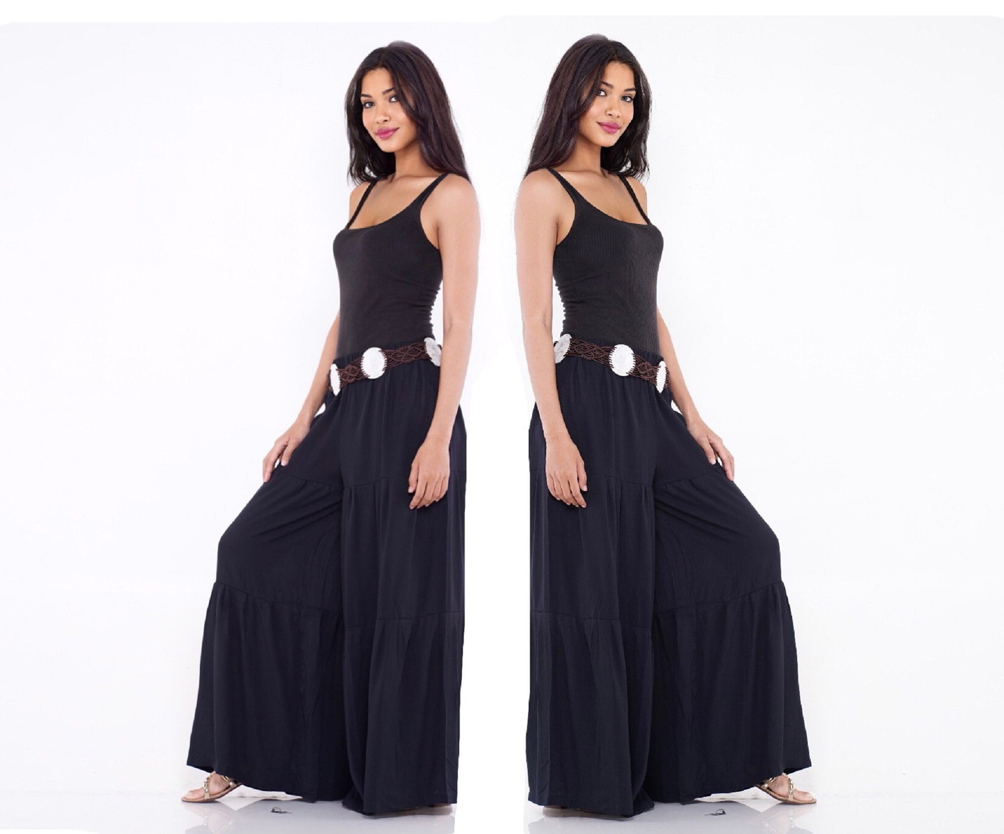 【BAON】Dewil bijo wide pants So Comfy Wide Leg Pant Full Length - Charcoal | Three Bird Nest
