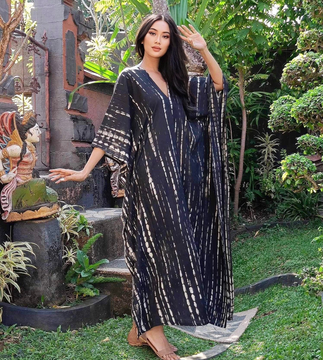 Bali Caftan Hand Tie Dye Boho Dress Kaftan Dress Maxi Etsy