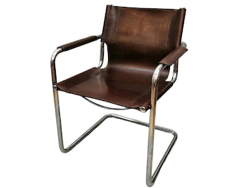 Vintage original Matteo Grassi chair, Brown 1970s.