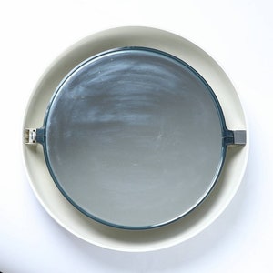 Allibert rotating/adjustable mirror with a cream plastic frame, made in the 1970s