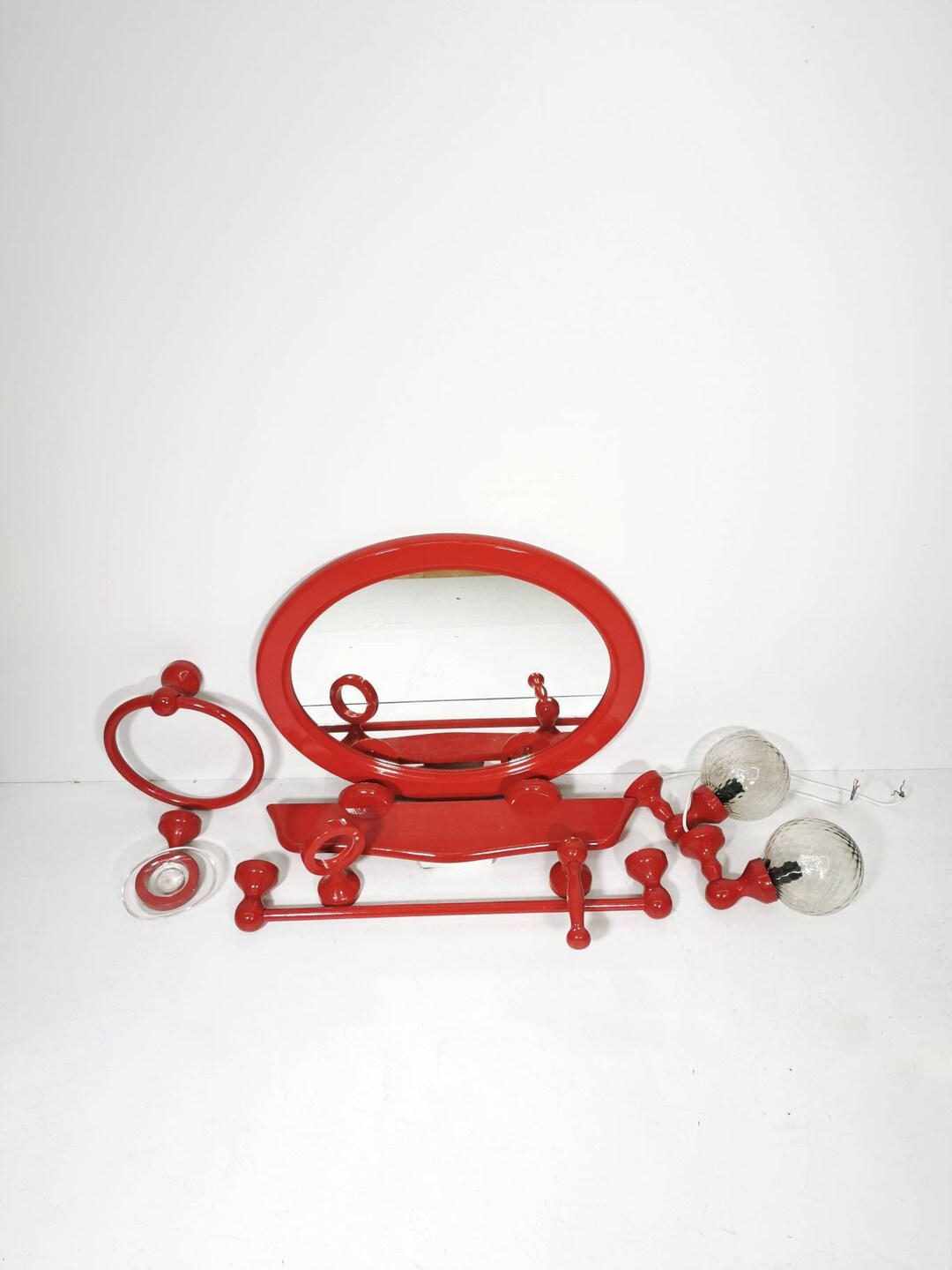 Vintage Red Bathroom Set 1960s Etsy