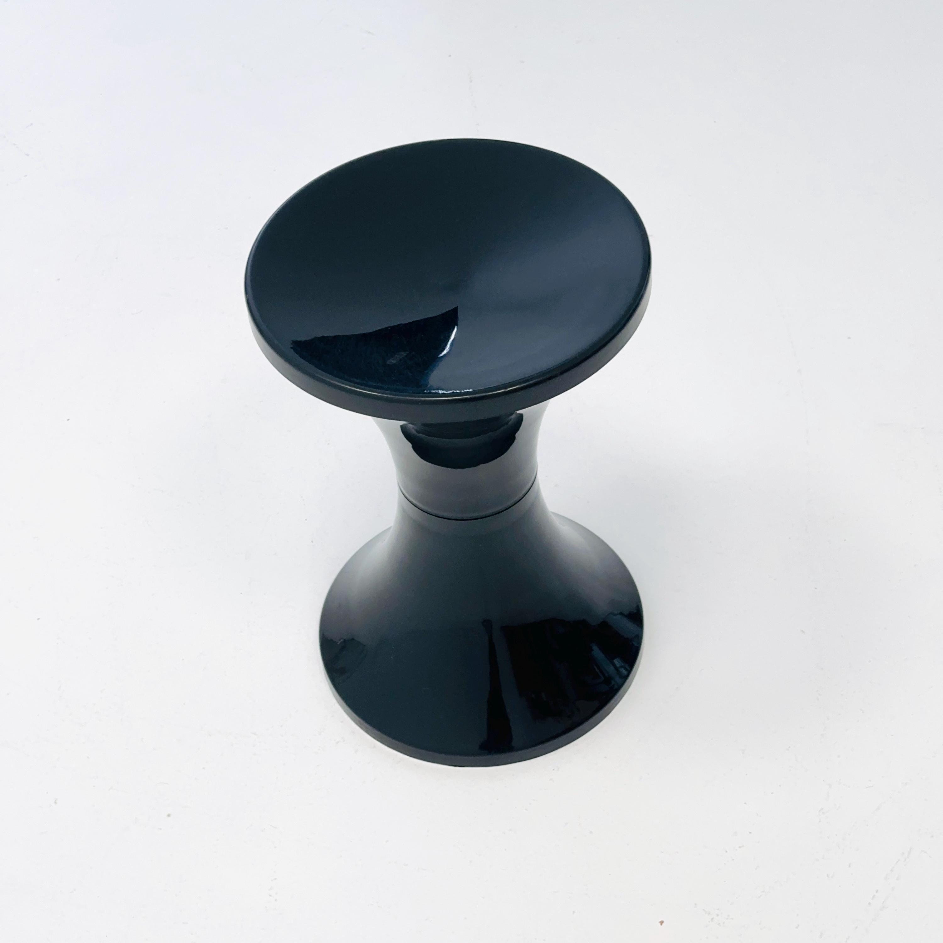Vintage 1970s Tam Tam Tulip Stool – Black Space Age Pop Art Seat 