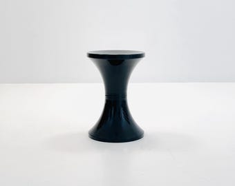 Vintage 1970s Tam Tam tulip Stool – Black Space Age Pop Art Seat – Mid-Century Modern Plastic Stool – Retro stool