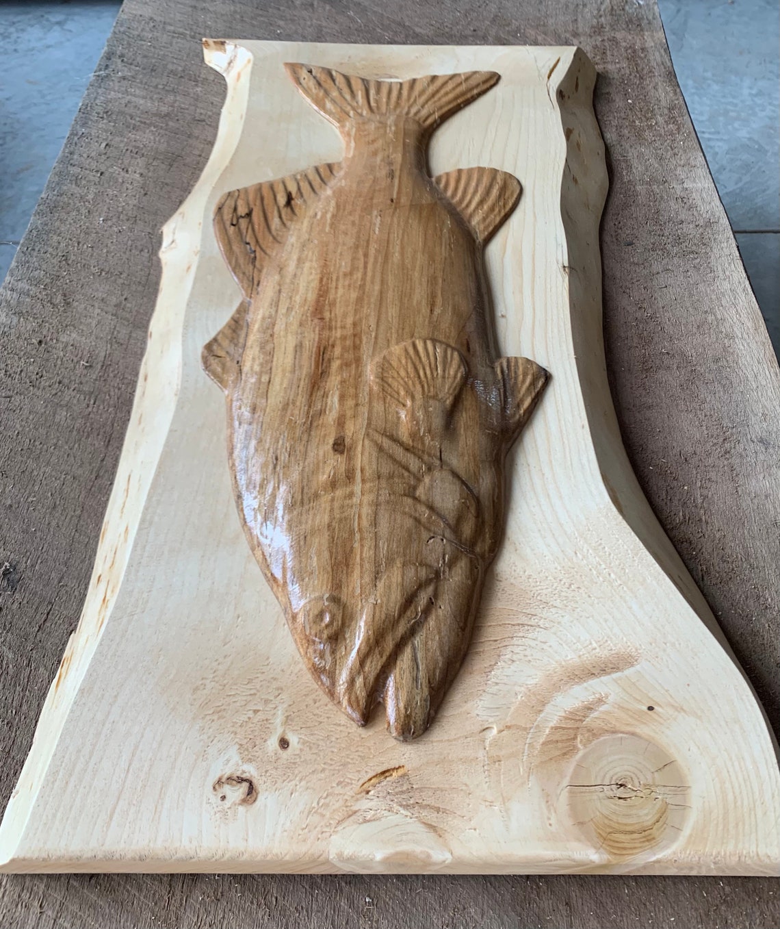 Fish Decor, Wood Carving, Wood Carving Wall Art,wood Carving Art, Fish