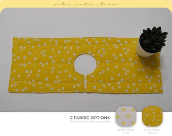 Kitchen sink drip catcher, Yellow flower pattern kitchen sink bib guard, floral yellow kitchen splash catcher