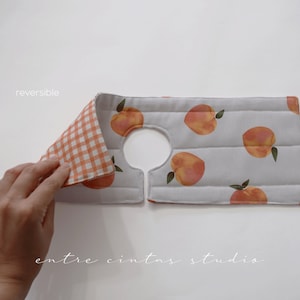 Kitchen sink drip catcher, double sided peach and orange checkered pattern kitchen sink bib guard