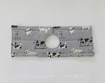 Kitchen sink drip catcher, Cat pattern and dog pattern kitchen sink bib guard, pets gray kitchen splash catcher