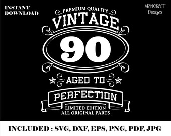 Download Cut File 90th Birthday Svg 1931 Vintage Svg Instant Download Limited Edition Svg Original Parts Vintage Birthday Clip Art Art Collectibles Vadel Com