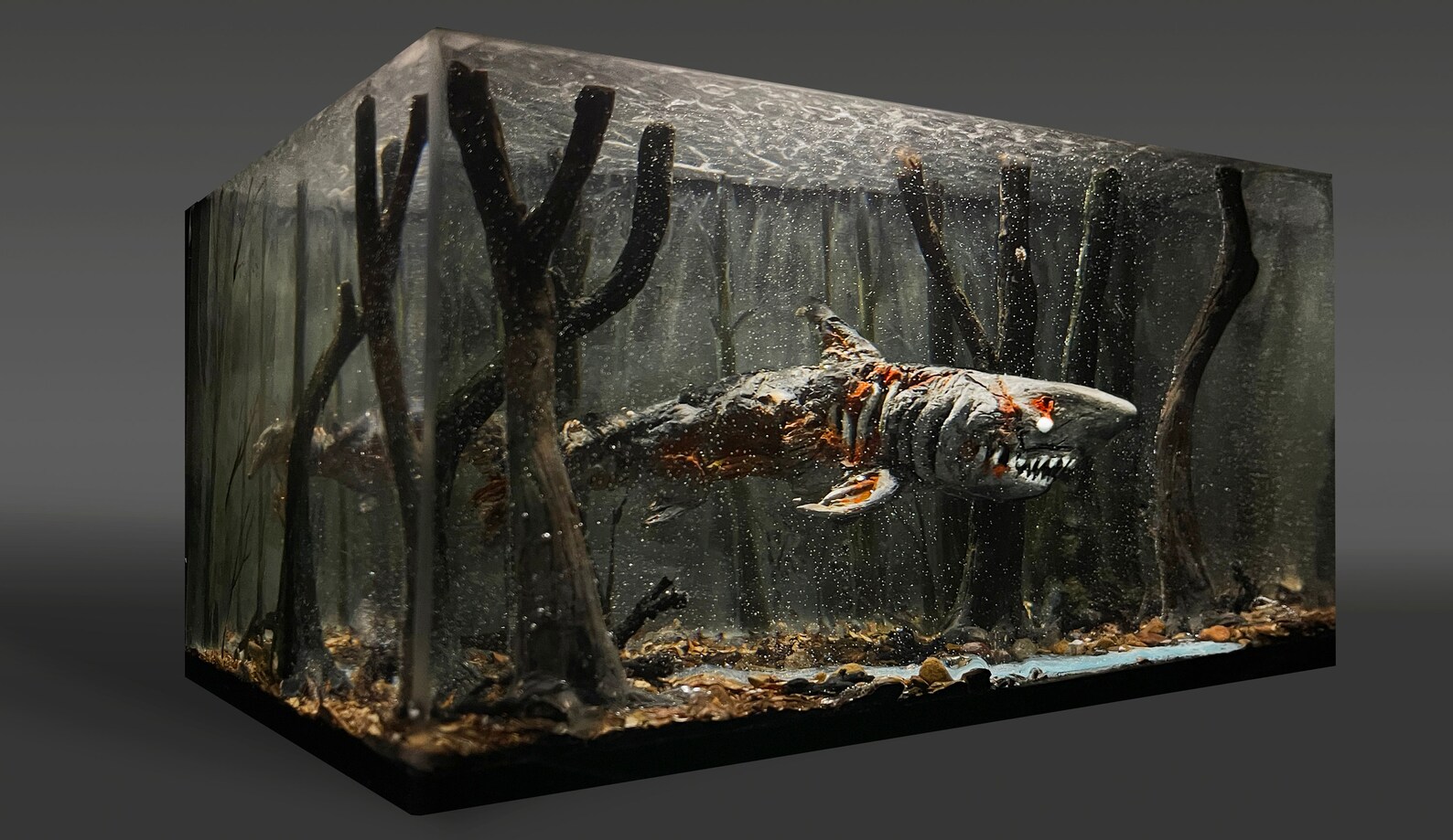 Zombie Shark Diorama Epoxy Handmade Design Etsy