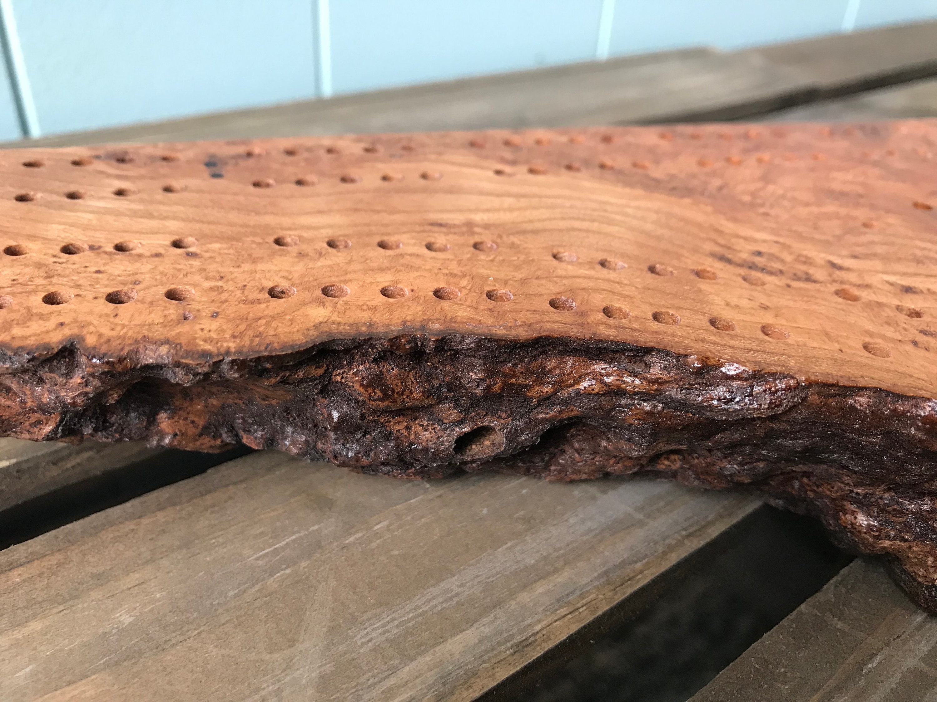 Cherry Burl Cribbage Board mit einzigartigen Geweih Lagerung & | Etsy