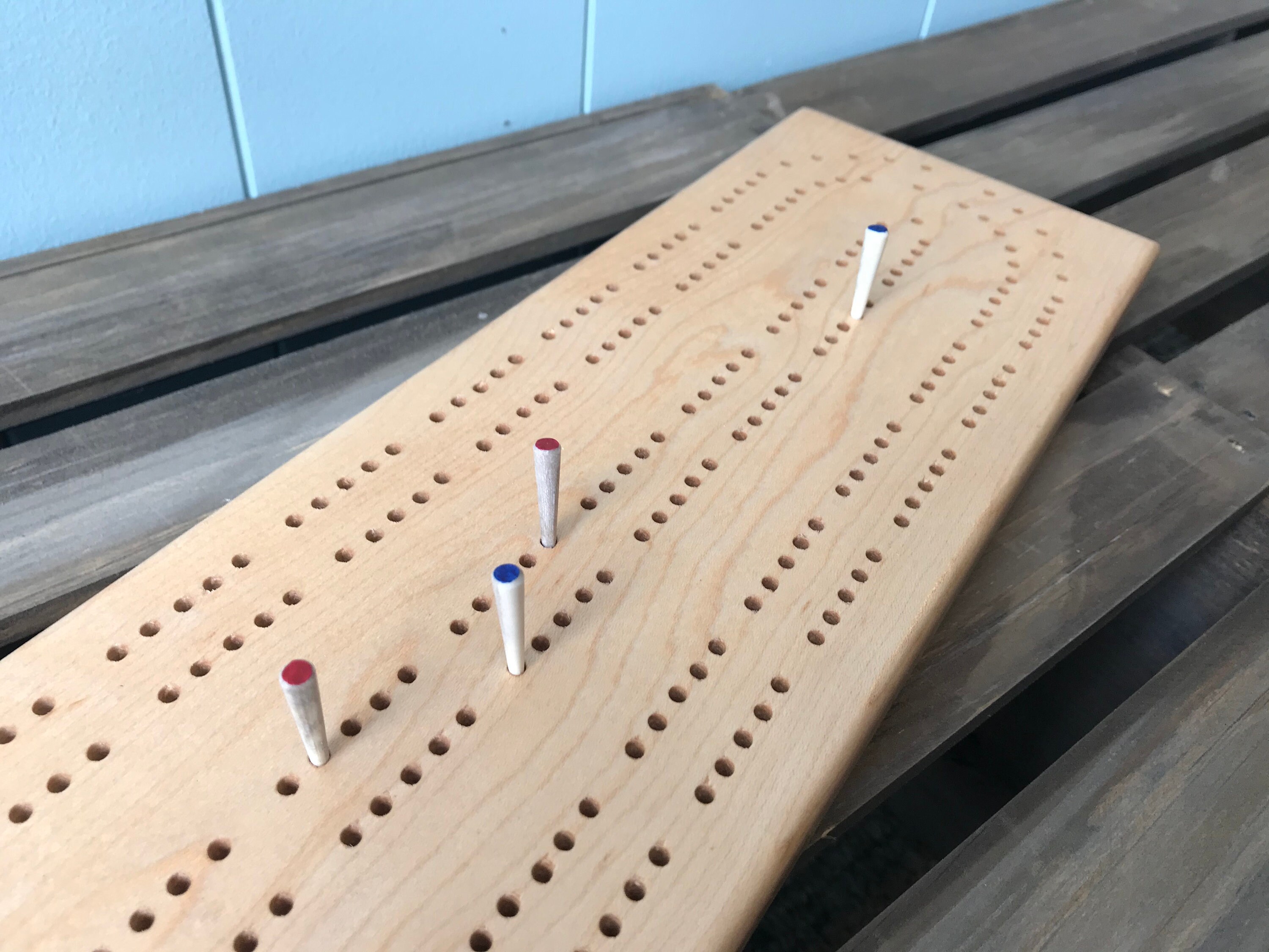 Basic Maple Cribbage Board with Unique Antler Storage & Pegs Etsy