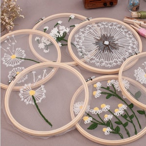 Transparent Plant Embroidery Kit, Beginners DIY Kit, Handmade Embroidery, Plants, Wild Flowers, Gift DIY Embroidery Hoop Set - Full Guide