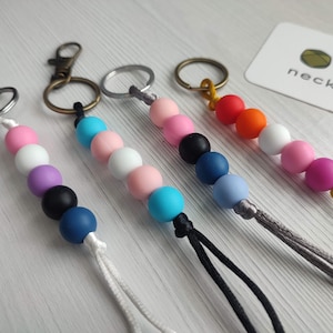 Brelok PrideKey - Silikonowy brelok - Biżuteria sensoryczna - Akcesorium do plecaka stymulującego - Zamek błyskawiczny - Genderfluid - Flaga transseksualna - Ominiseksualna
